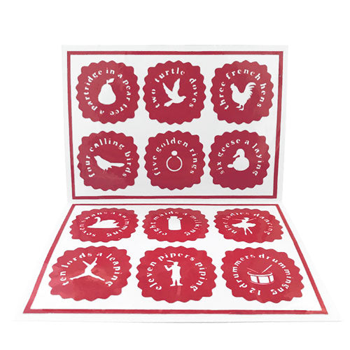 Reusable 12 Days of Christmas Drink Labels (Set of 12)