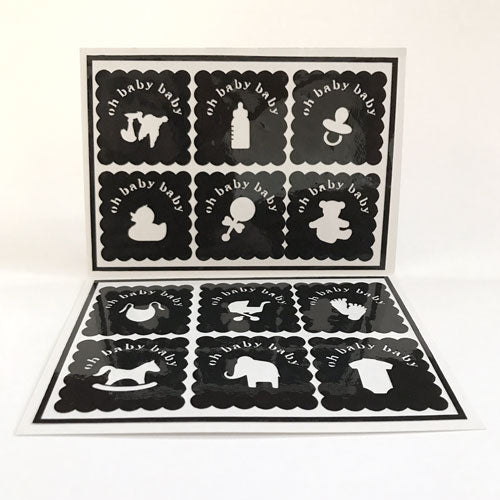 Reusable Oh Baby Baby Drink Labels (Set of 12)