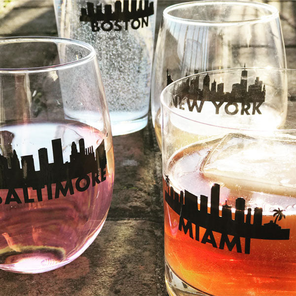 Reusable Skyline Drink Labels (Set of 12)