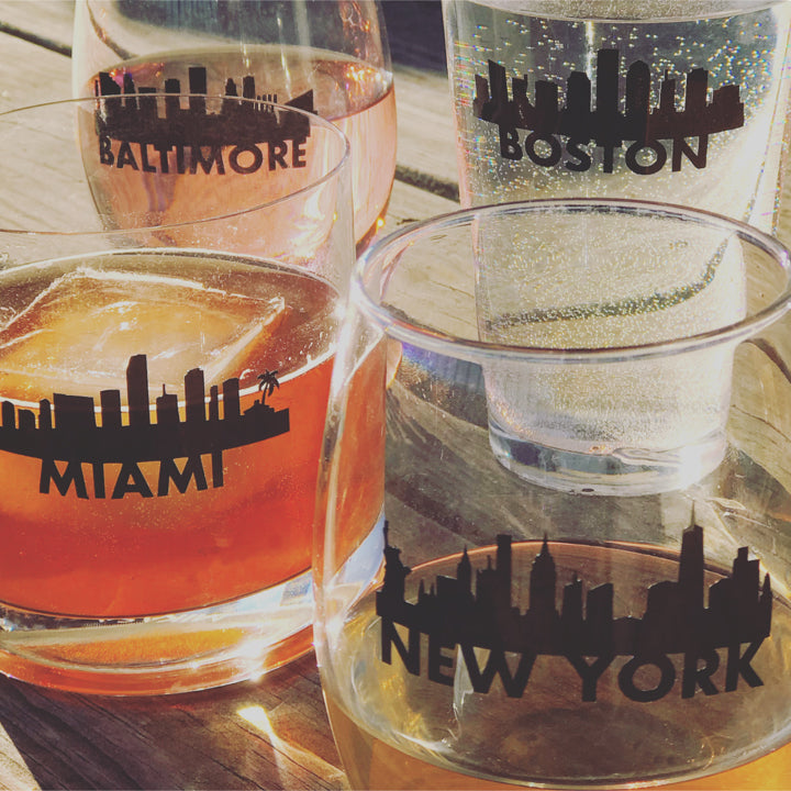 Reusable Skyline Drink Labels (Set of 12)