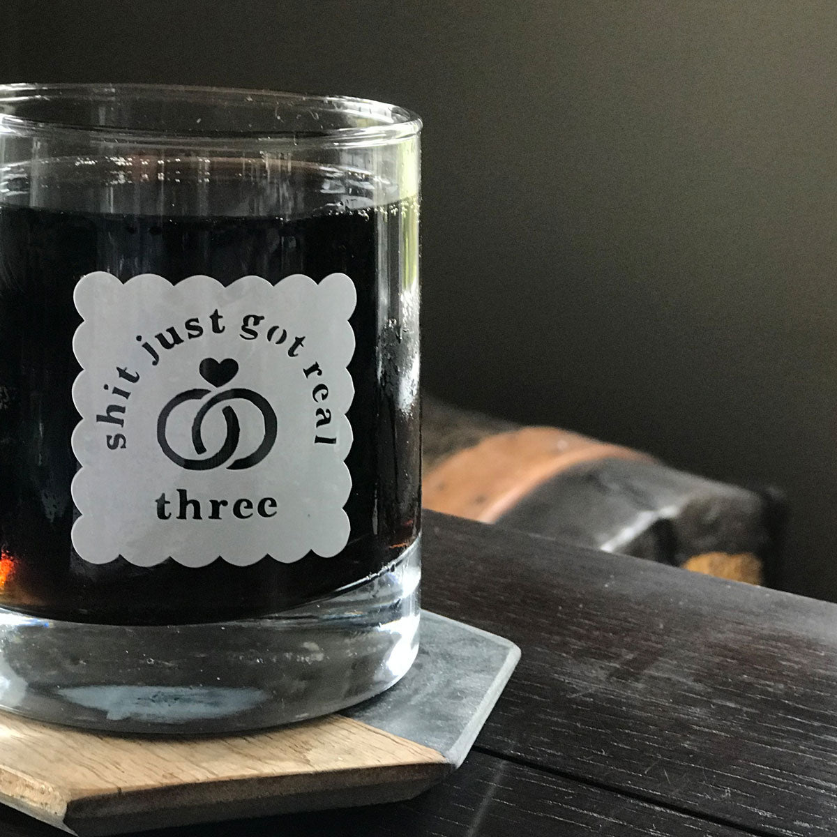 Reusable Sh*t Just Got Real Drink Labels - Engagement (Set of 12)