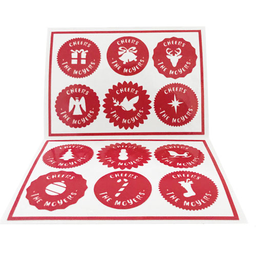 Personalized Fancy Holiday Drink Labels (Set of 12)