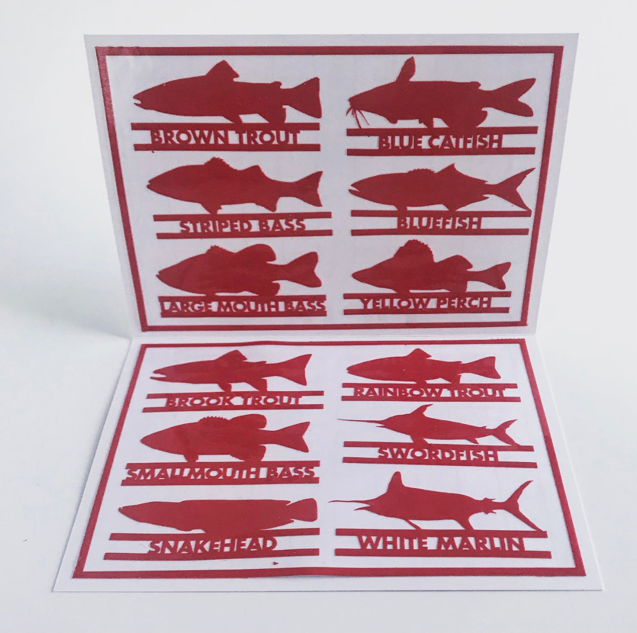 Reusable Mid-Atlantic Fish Drink Labels (Set of 12)