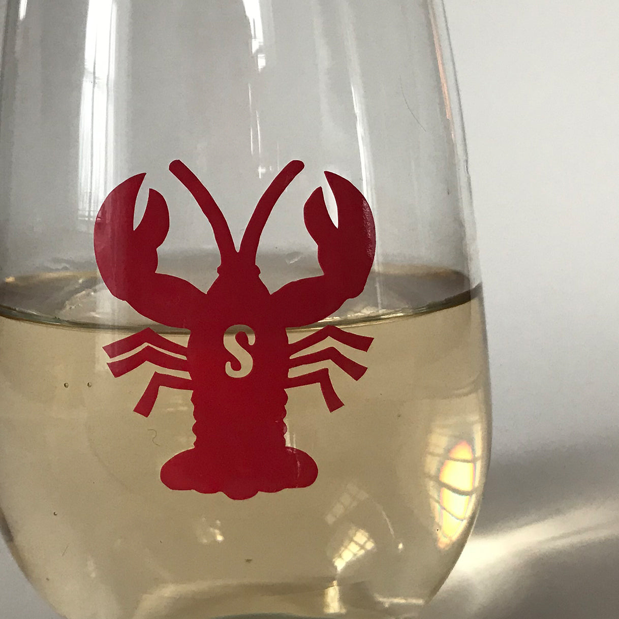 Personalized Initial Lobster Drink Labels (Set of 12)