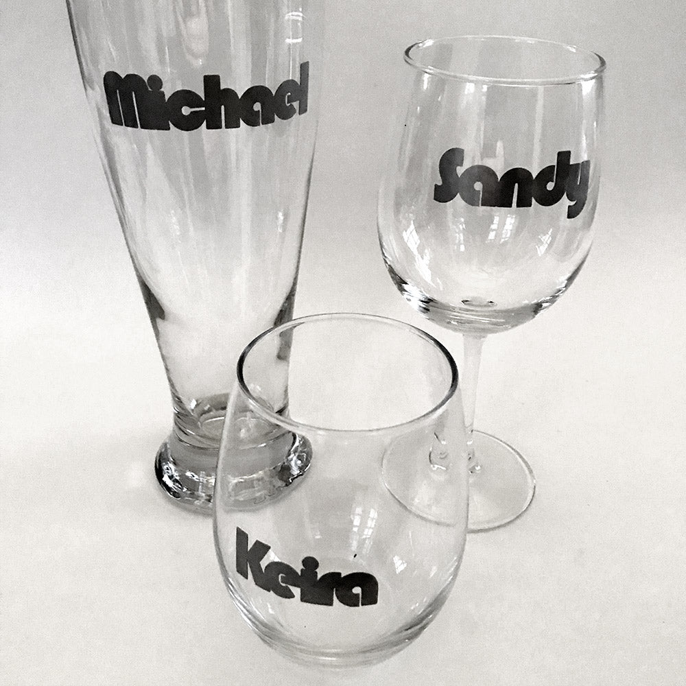 Personalized Modern Name Drink Labels (Set of 12)