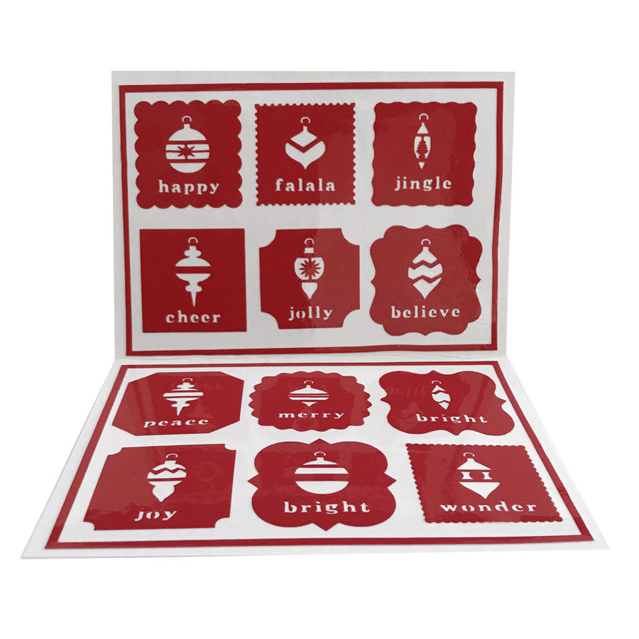 Reusable Ornament Drink Labels (Set of 12)