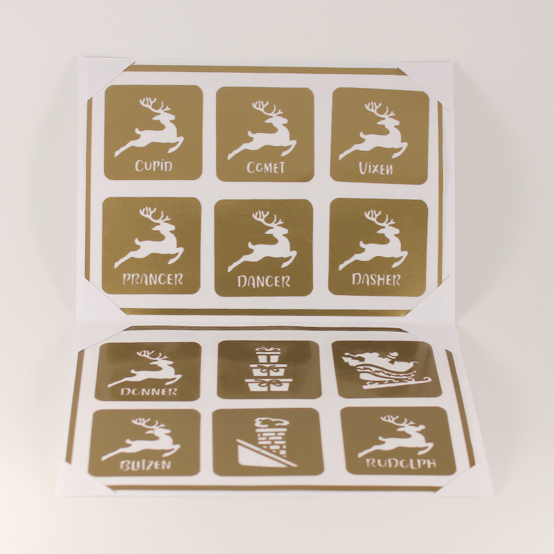 Reusable Santa's Reindeer Drink Labels (Set of 12)