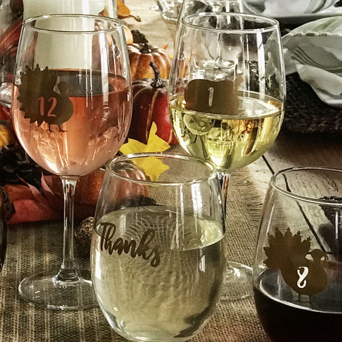 Reusable Plucked Turkey Drink Labels (Set of 12)