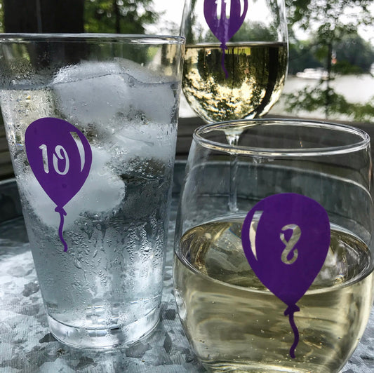Reusable Balloon Drink Labels (Set of 12)