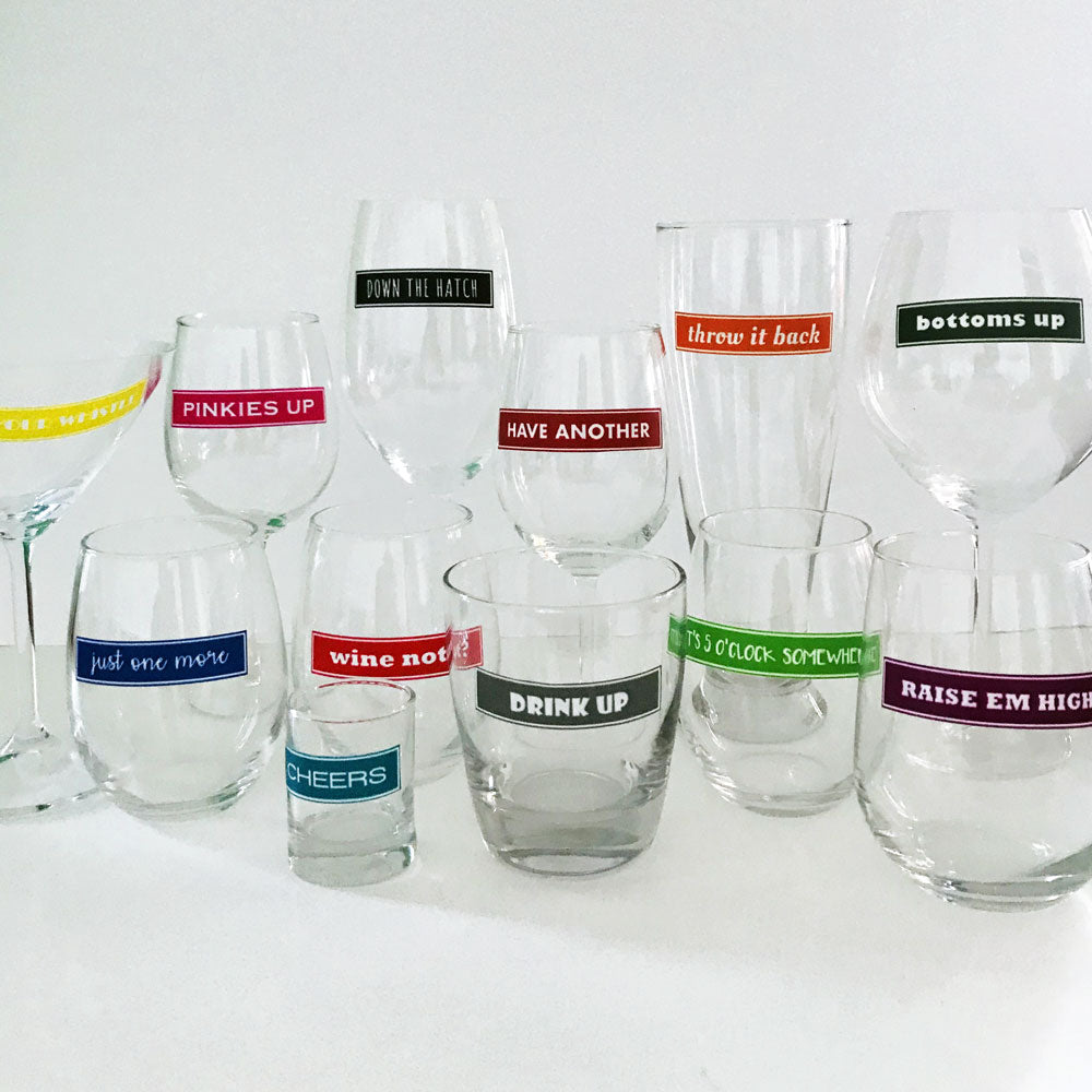 Reusable Cheers Drink Labels (Set of 12)