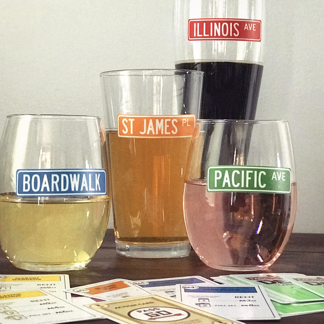 Reusable Game Night Drink Labels (Set of 12)