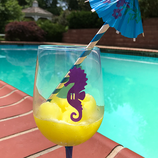Reusable Seahorse Drink Labels (Set of 12)